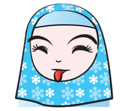 blue flower scarf sticker #14551419