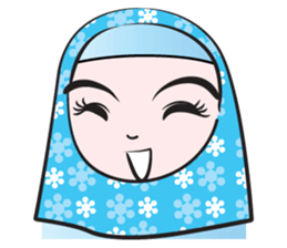 blue flower scarf sticker #14551420