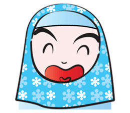 blue flower scarf sticker #14551422