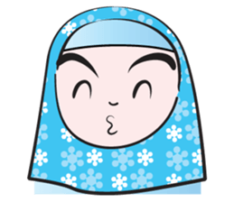 blue flower scarf sticker #14551428