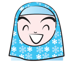 blue flower scarf sticker #14551429