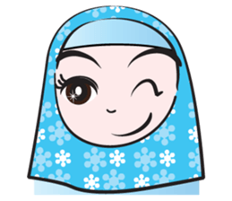 blue flower scarf sticker #14551430