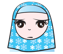 blue flower scarf sticker #14551433