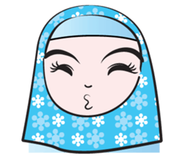 blue flower scarf sticker #14551434