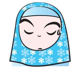 blue flower scarf sticker #14551436