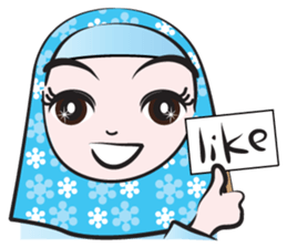 blue flower scarf sticker #14551438