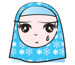 blue flower scarf sticker #14551439