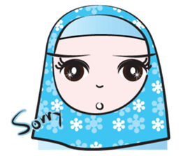blue flower scarf sticker #14551440