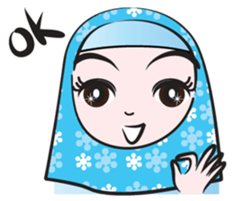 blue flower scarf sticker #14551441