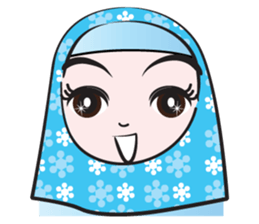 blue flower scarf sticker #14551445