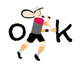 I love tennis! A moving tennis player sticker #14554120