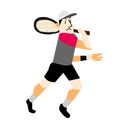 I love tennis! A moving tennis player