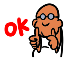 Skinhead and glasses2(your face series) sticker #14556590