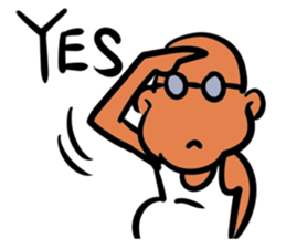 Skinhead and glasses2(your face series) sticker #14556596