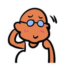 Skinhead and glasses2(your face series) sticker #14556606