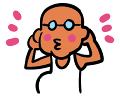 Skinhead and glasses2(your face series) sticker #14556607