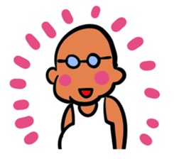 Skinhead and glasses2(your face series) sticker #14556608