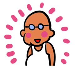 Skinhead and glasses2(your face series) sticker #14556608