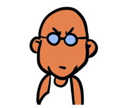 Skinhead and glasses2(your face series) sticker #14556610