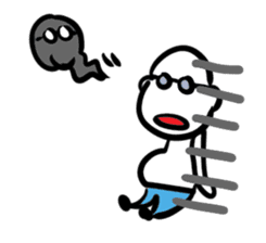 Skinhead and glasses2(your face series) sticker #14556625