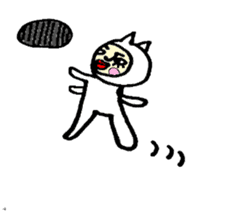 white cat human sticker #14556651
