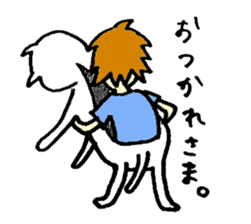 white cat human sticker #14556669