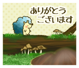 Fluffy gentle hedgehog sticker #14562916