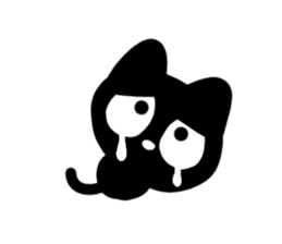 Very cute black cat.(Various feelings) sticker #14563636