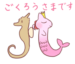 Mermaid Cat and Sea Friends sticker #14564608