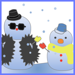 Snowman and friend