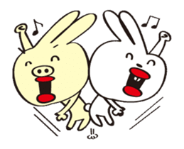 Rabbits called "Sat-chan" and "Bu-taro" sticker #14574534
