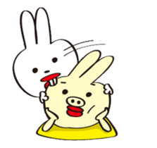 Rabbits called "Sat-chan" and "Bu-taro" sticker #14574536