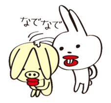 Rabbits called "Sat-chan" and "Bu-taro" sticker #14574537