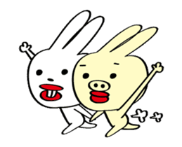 Rabbits called "Sat-chan" and "Bu-taro" sticker #14574539