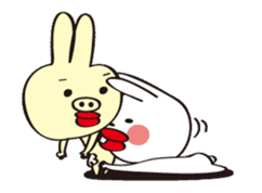 Rabbits called "Sat-chan" and "Bu-taro" sticker #14574542