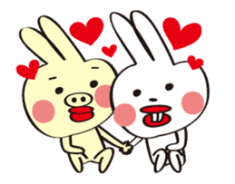 Rabbits called "Sat-chan" and "Bu-taro" sticker #14574546