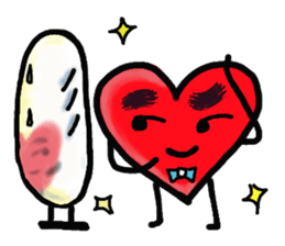thick eyebrow heart-man sticker #14575009