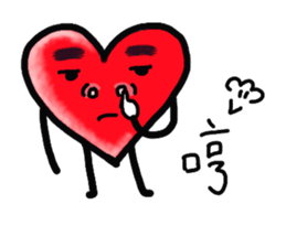 thick eyebrow heart-man sticker #14575021
