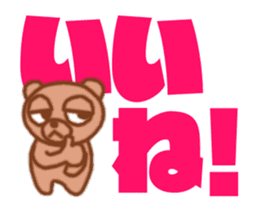 Lazy bear with big letter(animation) sticker #14575313