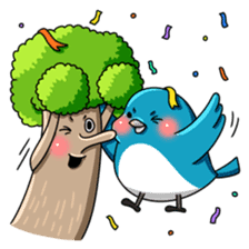 Blue Bird & Tree sticker #14581483