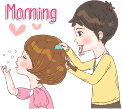 Sweet cutie couple in love (Eng) sticker #14586743