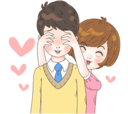 Sweet cutie couple in love (Eng) sticker #14586744