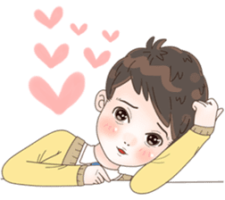 Sweet cutie couple in love (Eng) sticker #14586751