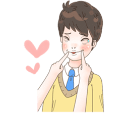 Sweet cutie couple in love (Eng) sticker #14586762