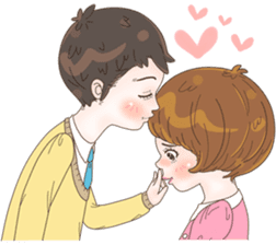Sweet cutie couple in love (Eng) sticker #14586770