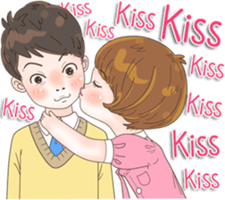 Sweet cutie couple in love (Eng) sticker #14586771