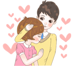 Sweet cutie couple in love (Eng) sticker #14586773