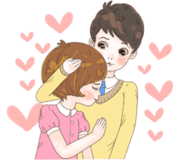 Sweet cutie couple in love (Eng) sticker #14586773