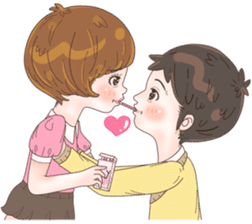 Sweet cutie couple in love (Eng) sticker #14586774