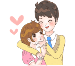 Sweet cutie couple in love (Eng) sticker #14586778
